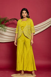 Grace Embroidered Co-ord Set - Mustard Color